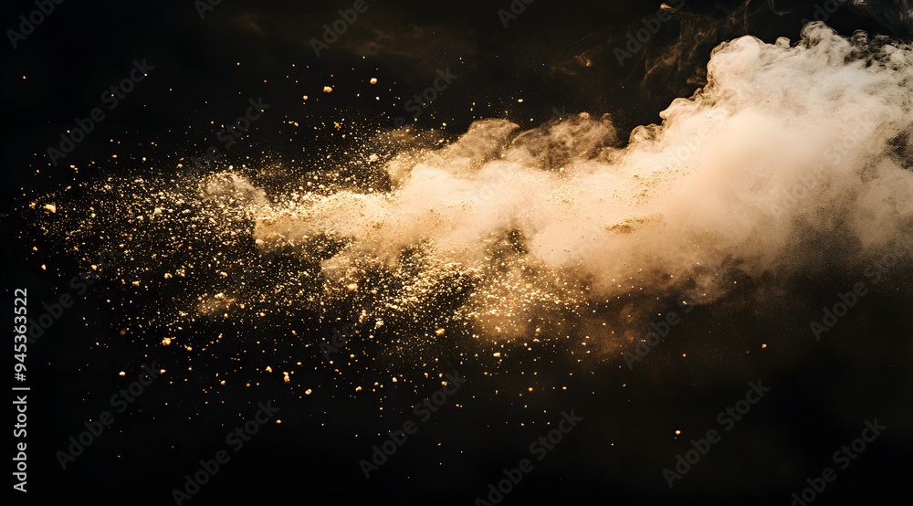 Black Background with White Powder and Gold Particles
Black Background with White Powder and Gold Particles