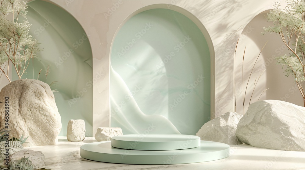 podium in an abstract forms interior podium in an abstract forms interior