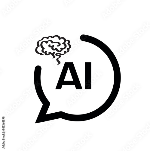 AI icon on white background	