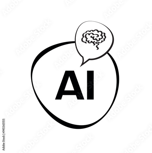 AI icon on white background	