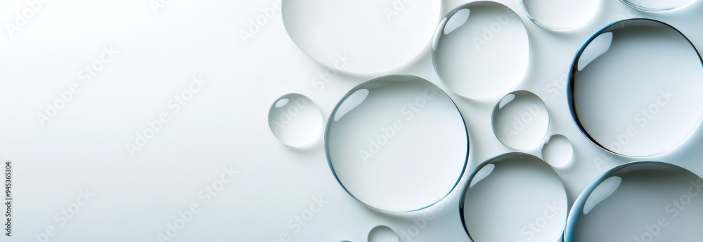 Set of Glass Bubble Pattern with Circular Shape on White Background Set of Glass Bubble Pattern with Circular Shape on White Background