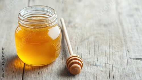 Honey jar with a dipper