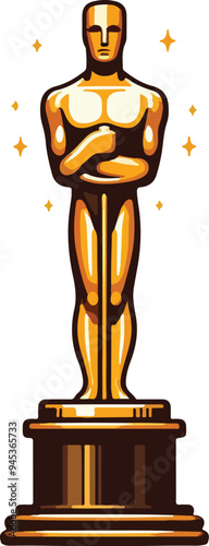 oscar trophy award vector