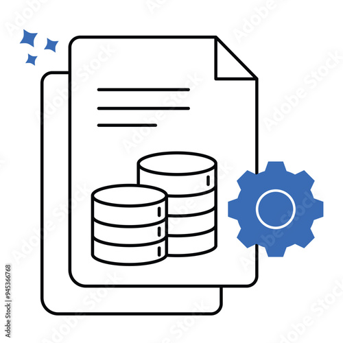 Data Analytics Report Automation Icon Design. Represents [Concept1], [Concept2], [Concept3], [Concept4]. Vector icon with editable Strokes and Colors. photo