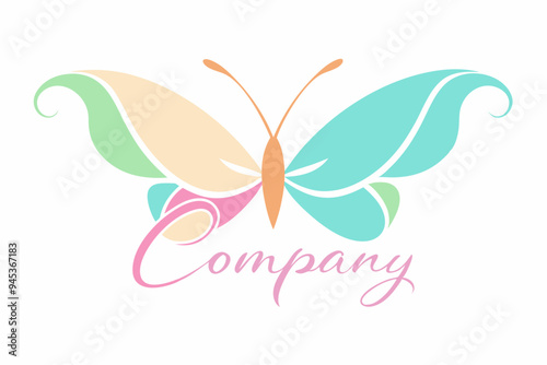 A logo featuring a stylized butterfly company