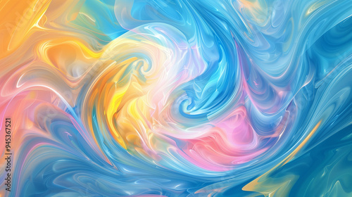 Abstract Swirl of Vivid Colors with Marble Texture - Artistic Background for Creative Design.