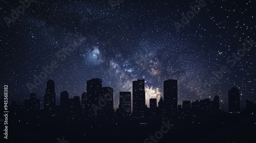 Cityscape Under a Starry Night