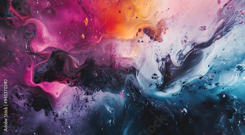 Abstract Swirling Paint in Vibrant Colors photo