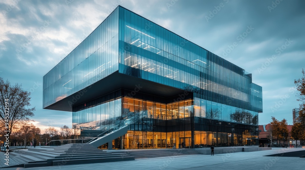 Modern university building with glass walls Modern university building with glass walls