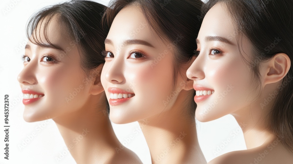 Multiracial ladies posing on studio background with Contour and Highlight makeup sample,healthy skin,collage for skin care concept,Professional Contouring face make-up over,Make up woman face. Multiracial ladies posing on studio background with Contour and Highlight makeup sample,healthy skin,collage for skin care concept,Professional Contouring face make-up over,Make up woman face.