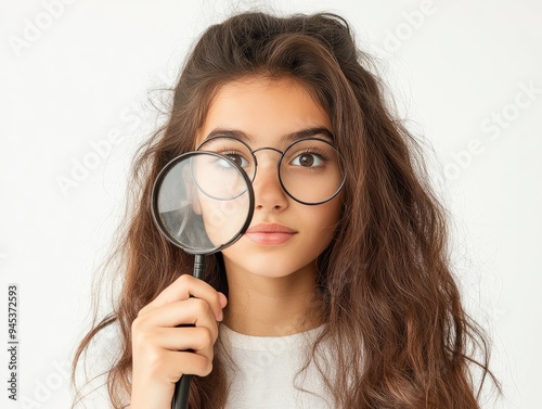 girl with magnifying glass