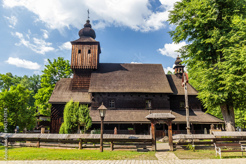 Wooden church in the open air museum (Valasske muzeum v prirode) in Roznov pod Radhostem, Czechia photo