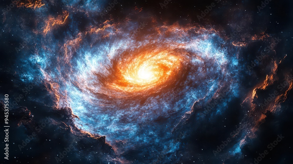 cosmic birth of a star swirling nebula in vibrant blues and purples distant galaxies aweinspiring scale origin of life concept cosmic birth of a star swirling nebula in vibrant blues and purples distant galaxies aweinspiring scale origin of life concept