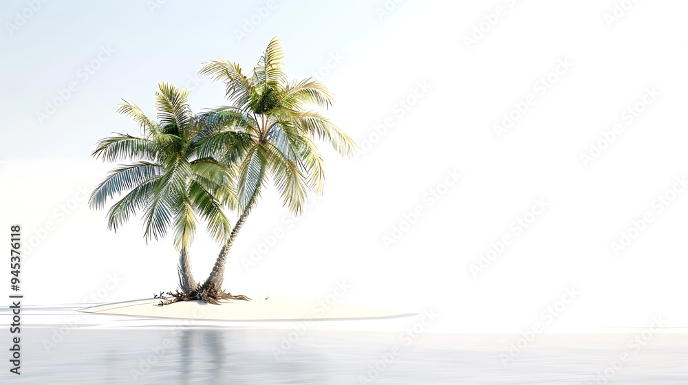 Obraz premium Colorful Palm Tree on a White Background