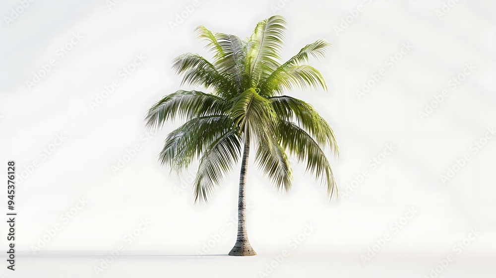 Obraz premium Colorful Palm Tree on a White Background