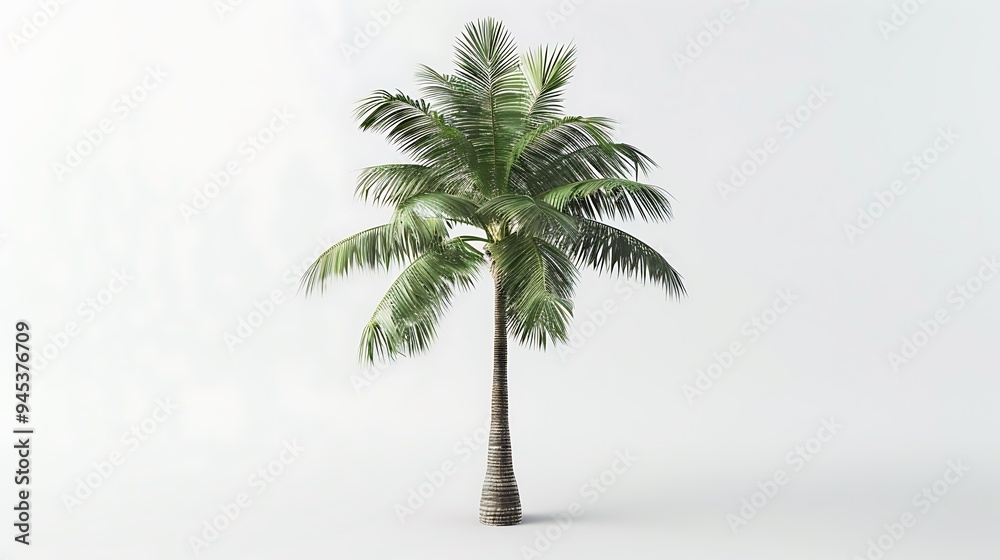 Obraz premium Colorful Palm Tree on a White Background