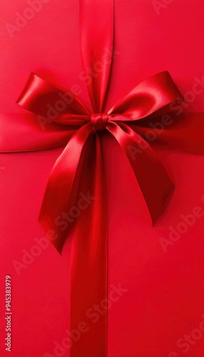 Close-up of red and white gift boxes with bows, perfect for holiday and Christmas celebrations.