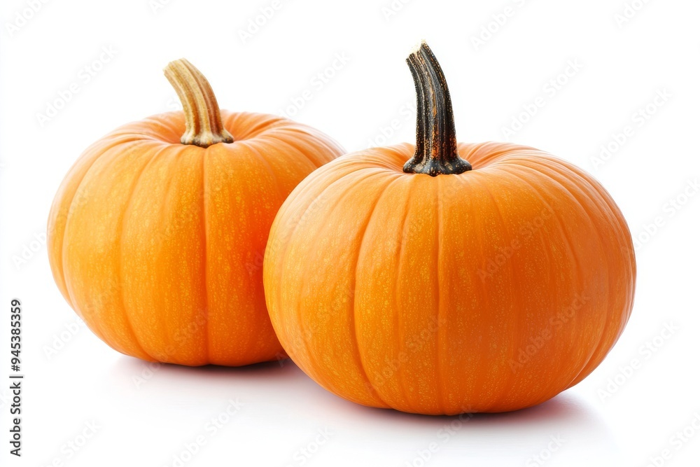 White background showing pumpkins alone White background showing pumpkins alone