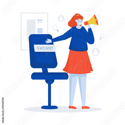 Job recruitment empty seat available position vector illustration