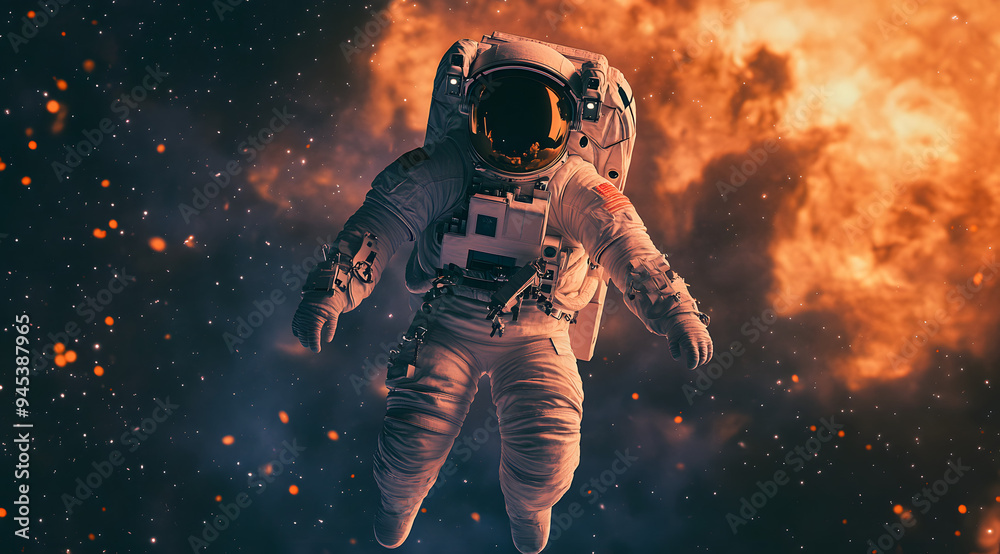 Realistic Animation of an Astronaut Floating in Space, Capturing the Sense of Weightlessness and the Expansive Beauty of the Cosmos, Ideal for Illustrating Themes of Space Exploration, Astronaut Exper Realistic Animation of an Astronaut Floating in Space, Capturing the Sense of Weightlessness and the Expansive Beauty of the Cosmos, Ideal for Illustrating Themes of Space Exploration, Astronaut Exper