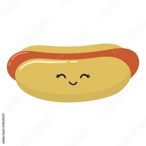 Kawaii hot dog illustration