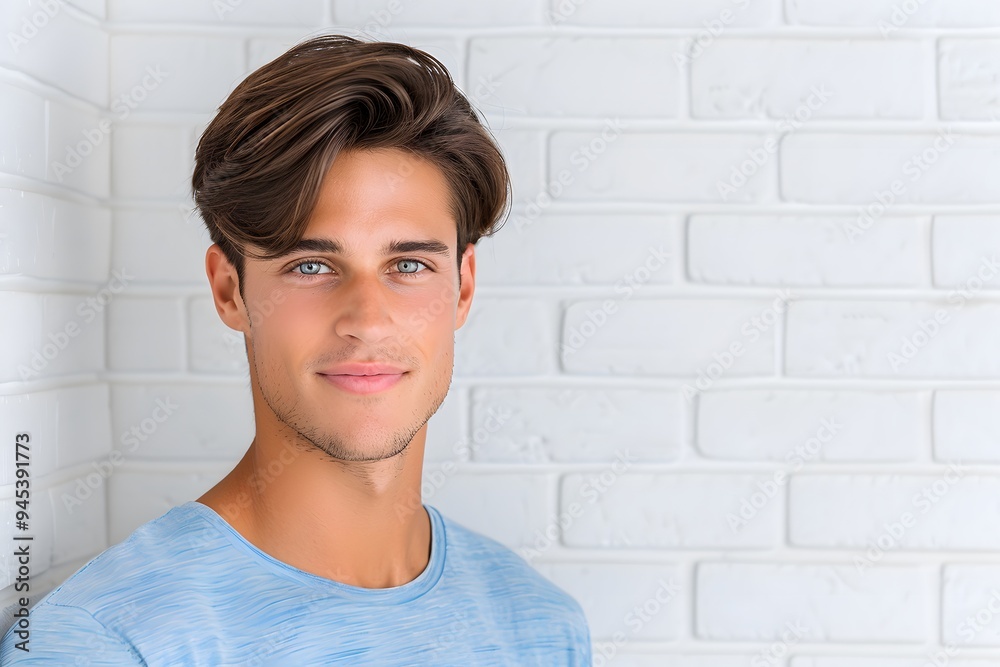 Bob with side part, minimalistic style, flat design, soft pastel, isolated on white background Bob with side part, minimalistic style, flat design, soft pastel, isolated on white background