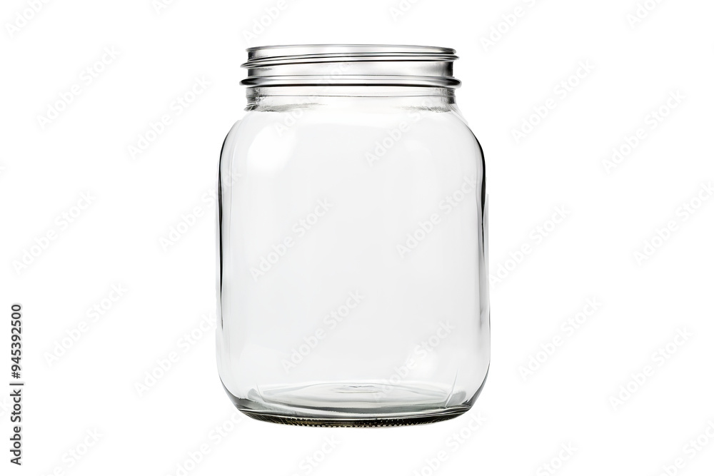 Empty jar isolated on transparent background for culinary, storage, and decorative design projects featuring clear glass and modern kitchenware elements Empty jar isolated on transparent background for culinary, storage, and decorative design projects featuring clear glass and modern kitchenware elements
