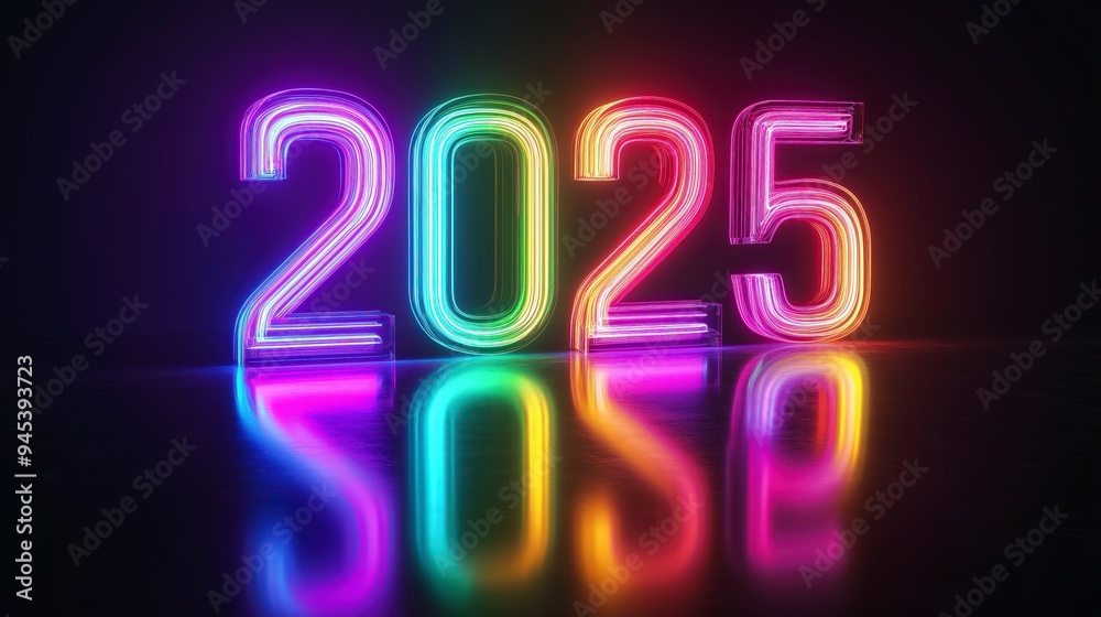 Colorful neon numbers Colorful neon numbers