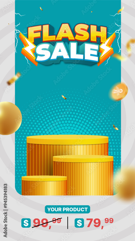 Flash sale promotion event vertical banner