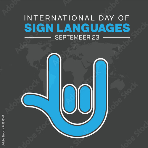 International Day of Sign Languages design with a hand gesture icon. Vector illustration.