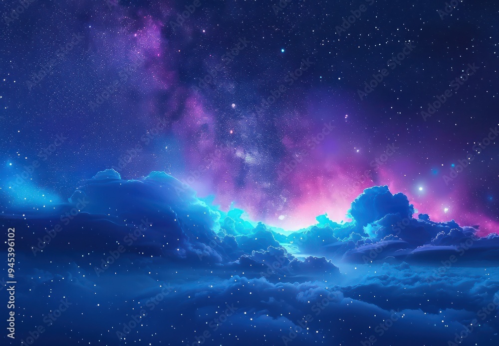 Starry Night Sky with Clouds Starry Night Sky with Clouds