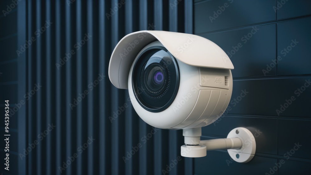 Round white surveillance camera Round white surveillance camera