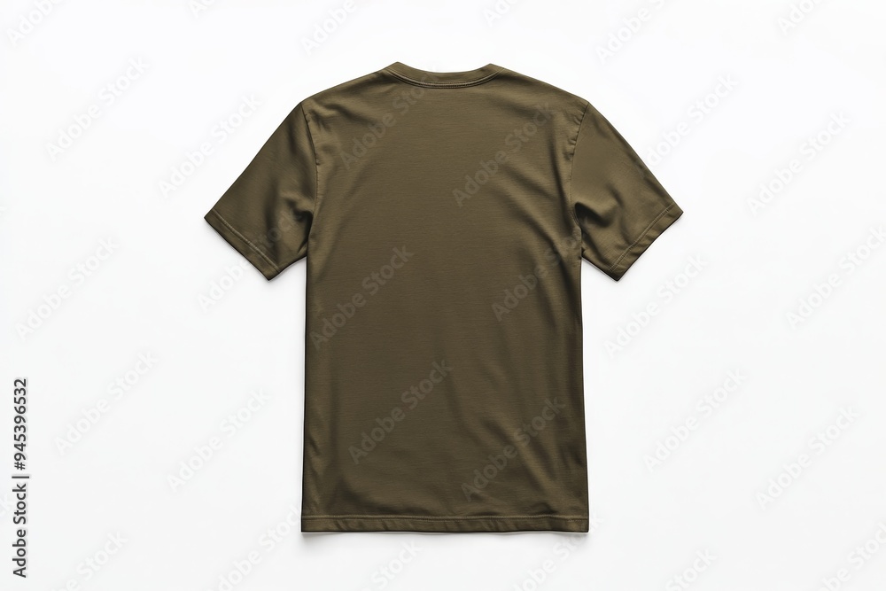 A subtle olive green t-shirt shown from the back on a white background, emphasizing its color and simplicity. Perfect for displaying the shirt’s design and quality. A subtle olive green t-shirt shown from the back on a white background, emphasizing its color and simplicity. Perfect for displaying the shirt’s design and quality.