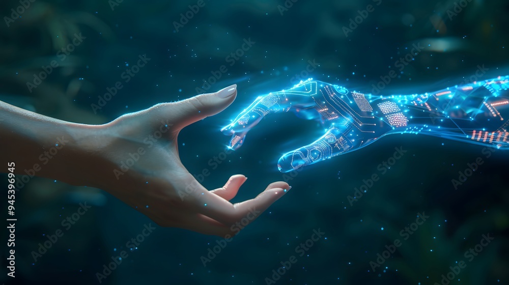 Fototapeta premium Human-AI interaction