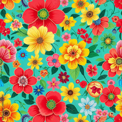 Wallpaper Mural seamless floral pattern Torontodigital.ca