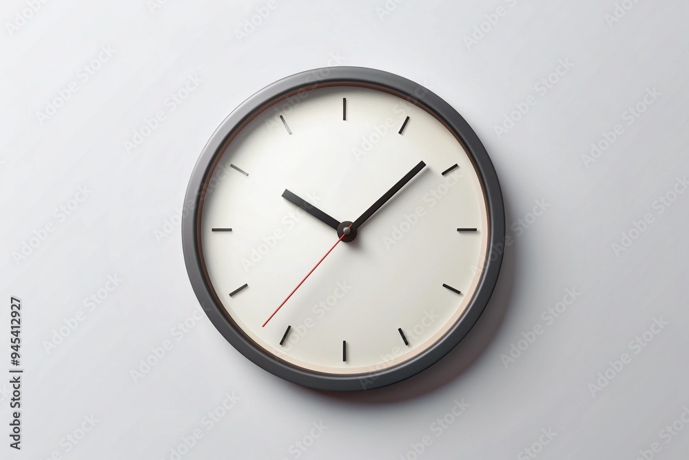 Minimalist flat icon of a classic analog clock with simple hands and numbers on a clean white background, perfect for time-related designs and layouts. Minimalist flat icon of a classic analog clock with simple hands and numbers on a clean white background, perfect for time-related designs and layouts.
