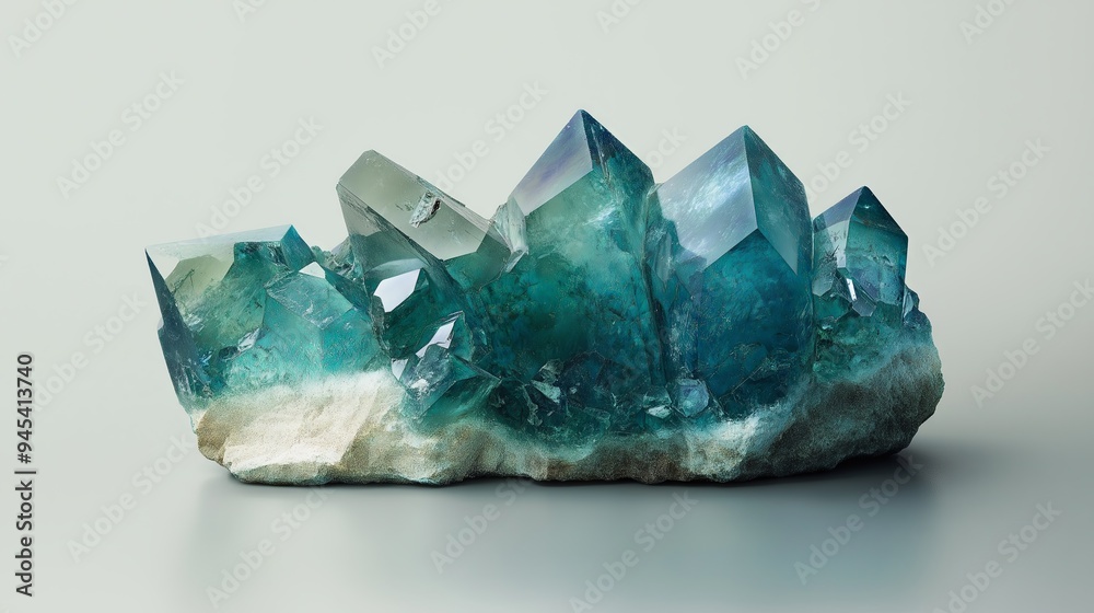 Deep green crystal cluster on a rocky base, showcasing vibrant color and natural structure.
Deep green crystal cluster on a rocky base, showcasing vibrant color and natural structure.