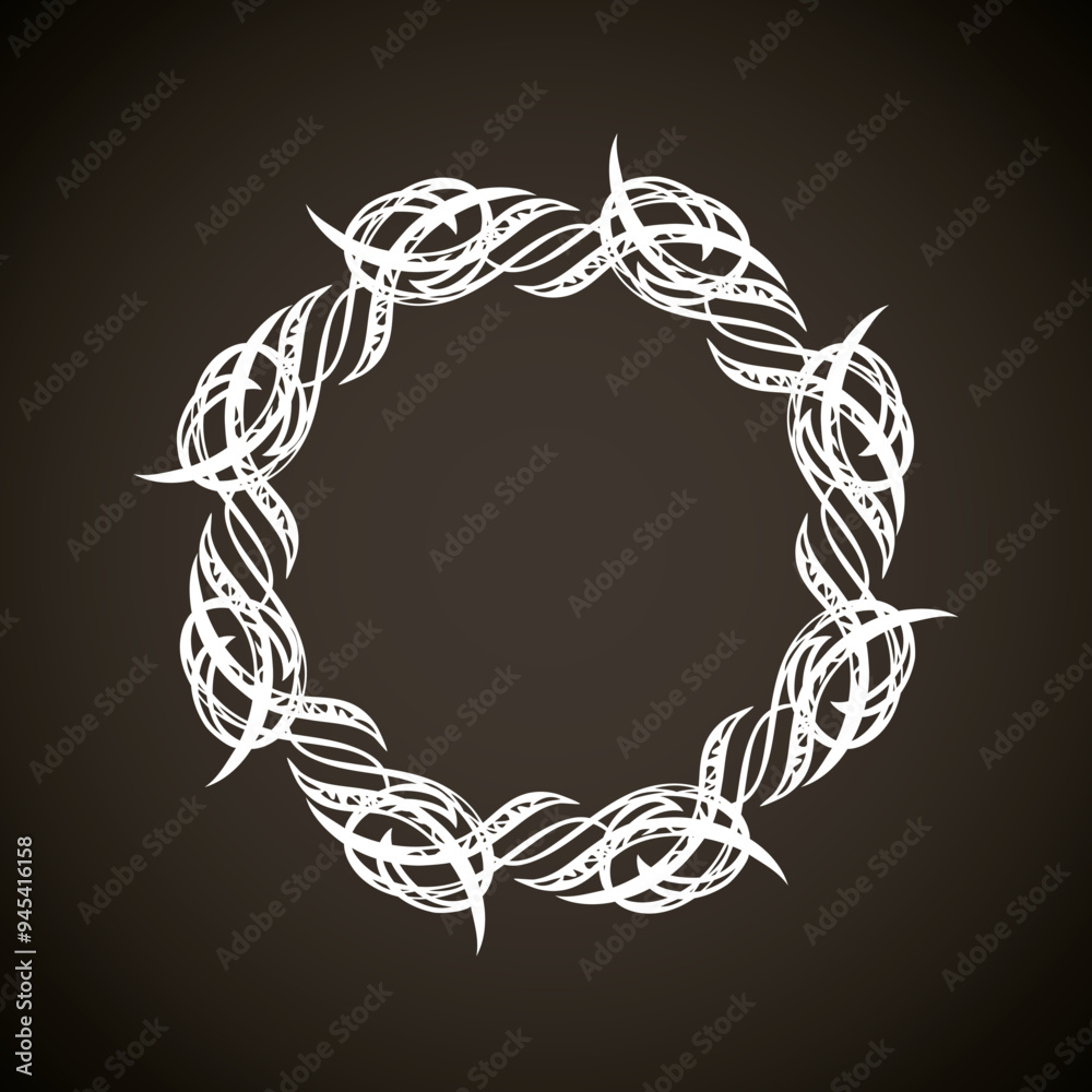 Old cute romantic book ribbon bow swirly tag swoosh element isolated on dark black board backdrop. Freehand white chalk outline drawn curly logo sketchy in artistic rustic curlicue scrawl style