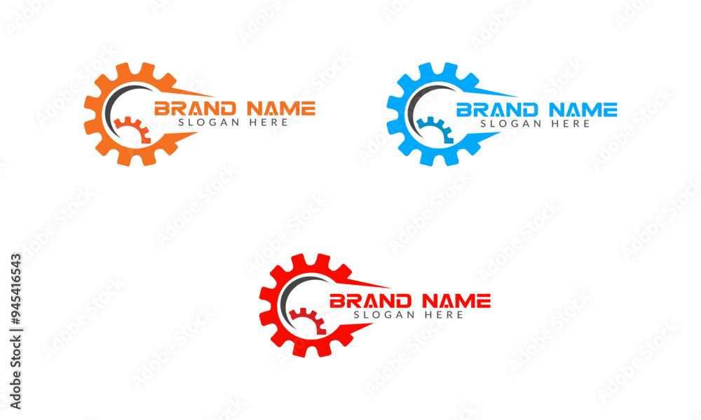 Fototapeta premium Unique mechanical technology logo design