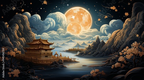 Mid Autumn Festival 29th September Generative AI photo