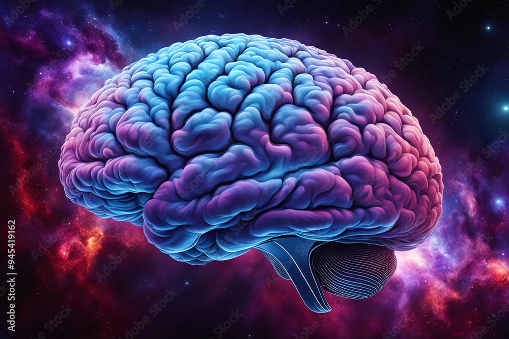 3D illustration of a futuristic cyber brain , neural connections and synapses .Artificial Intelligence vital element of strategic thinking concept 3D illustration of a futuristic cyber brain , neural connections and synapses .Artificial Intelligence vital element of strategic thinking concept