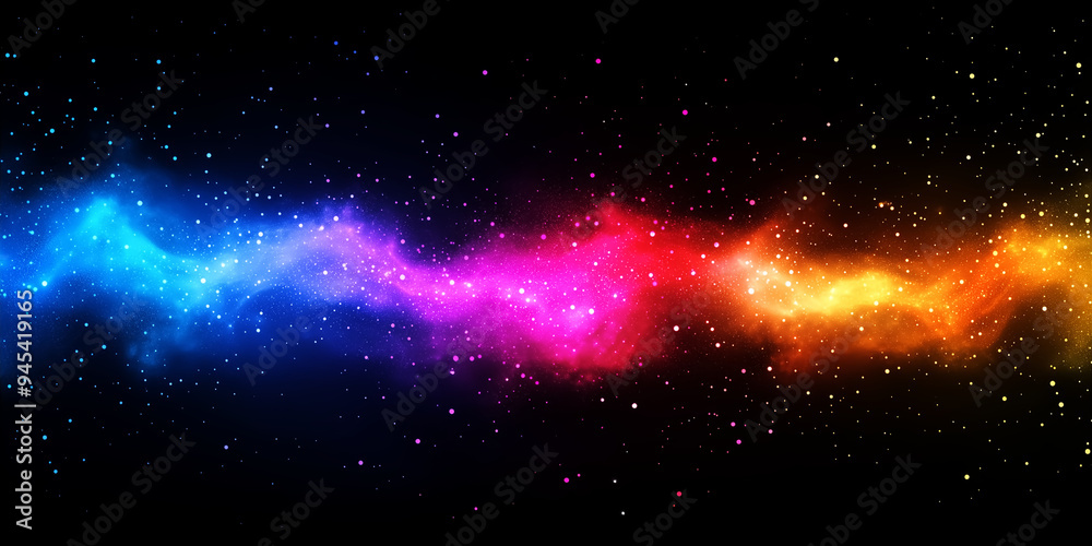 Naklejka premium Colorful abstract technology background with futuristic orange pink and blue color on black background.