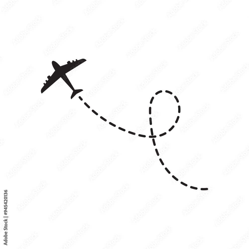Airplane Path Icon Airplane Path Icon