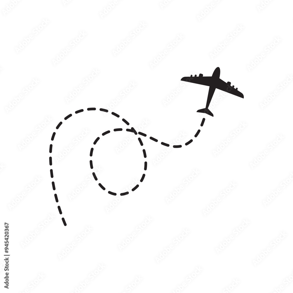 Airplane Path Icon Airplane Path Icon