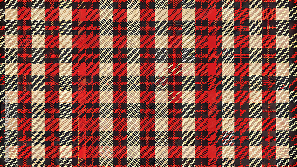 Classic and Stylish Houndstooth Check Pattern in Red, White, and Black, Background Texture, Wallpaper Classic and Stylish Houndstooth Check Pattern in Red, White, and Black, Background Texture, Wallpaper