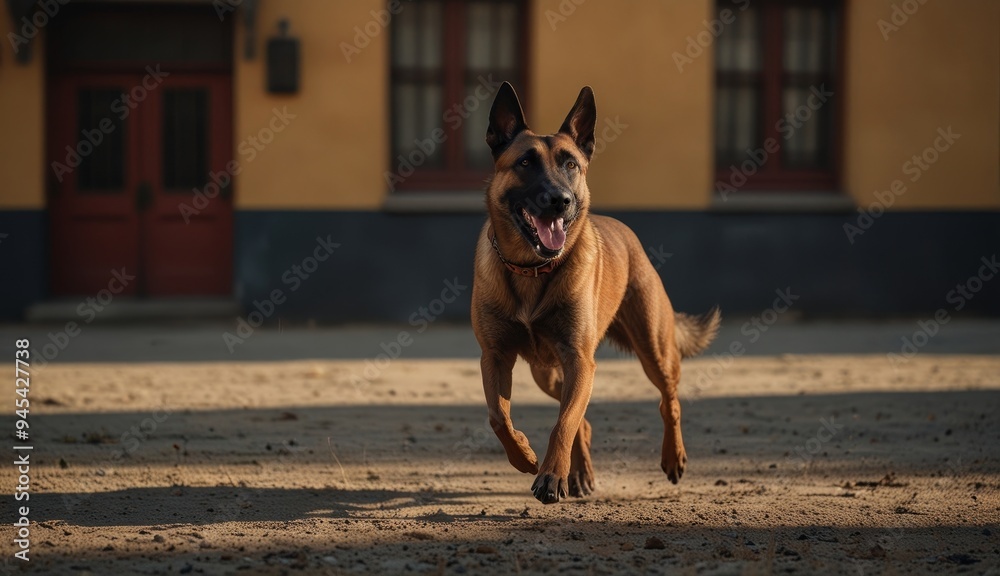 Joyful Dog Running in Sunlight Joyful Dog Running in Sunlight