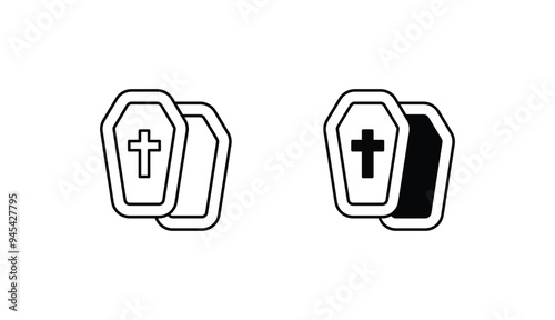 Coffin icon design with white background stock illustration