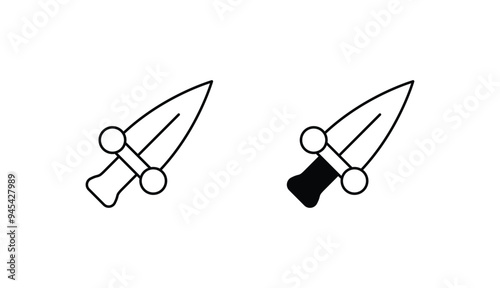 Dagger icon design with white background stock illustration