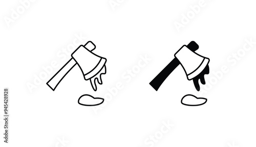Halloween Axe icon design with white background stock illustration