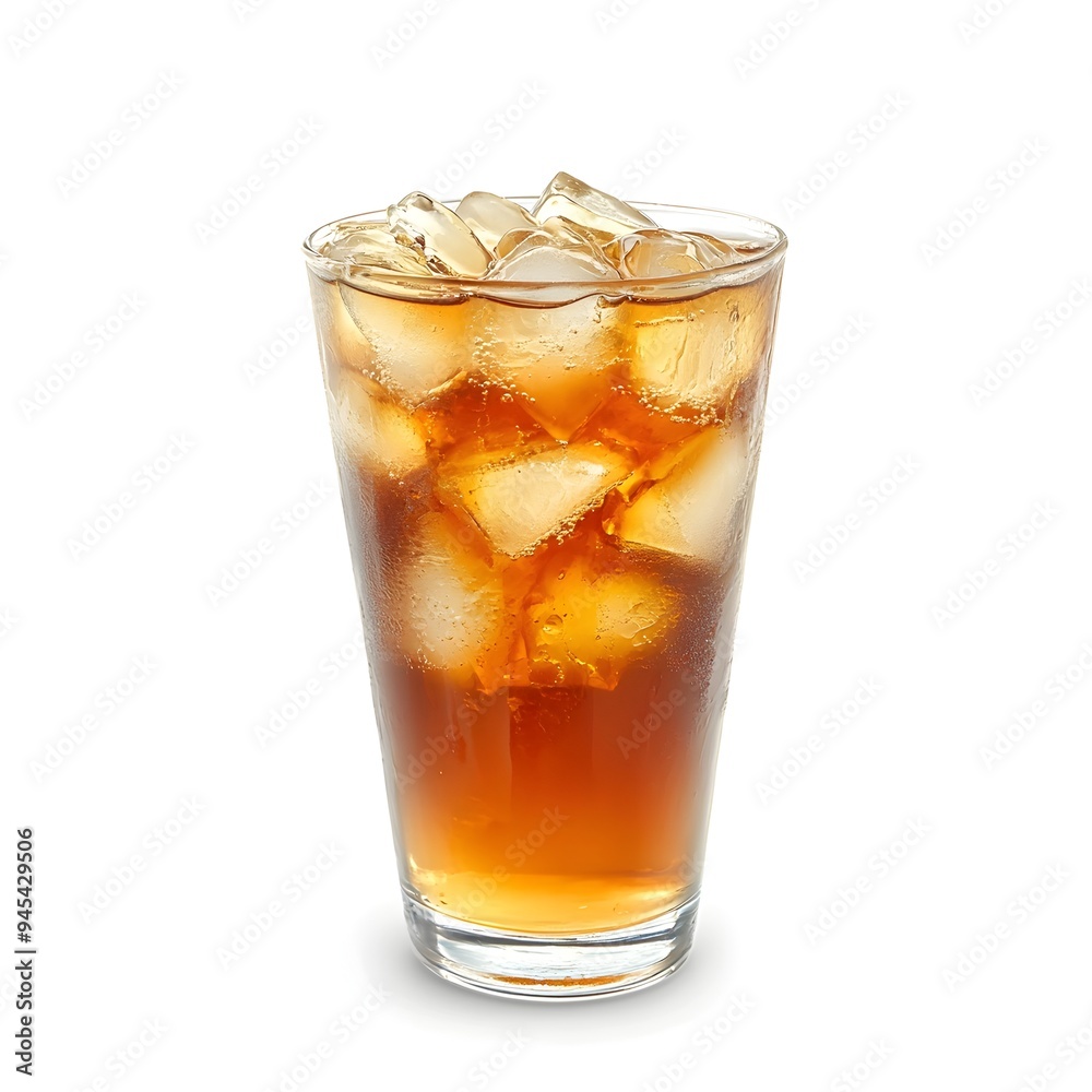 Refreshing Glass of Iced Tea Placed at the Center of a Clean Minimalist White Background for a Sophisticated Timeless and Captivating Still Life Composition Refreshing Glass of Iced Tea Placed at the Center of a Clean Minimalist White Background for a Sophisticated Timeless and Captivating Still Life Composition